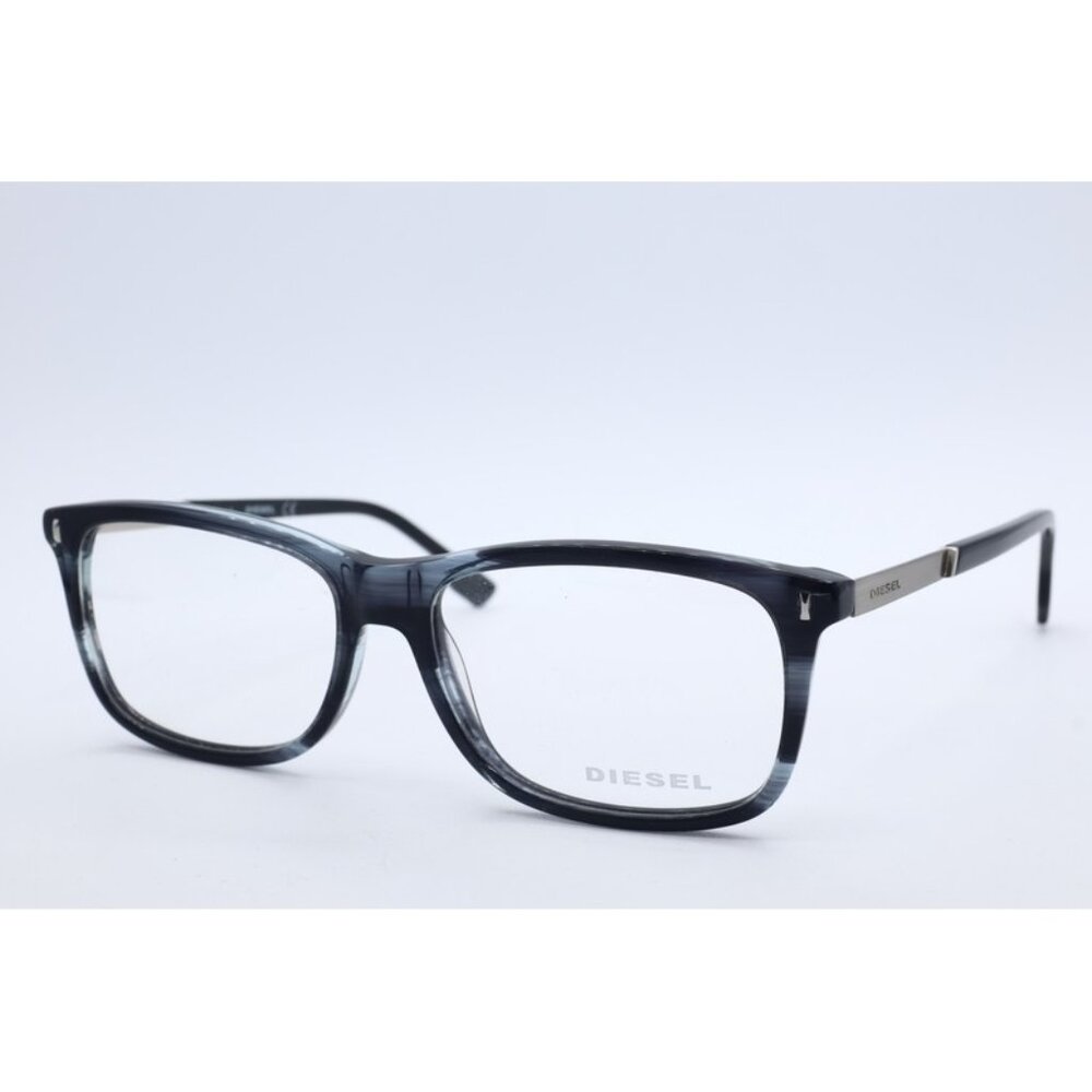 Diesel DL 5199 Col. 092 Rectangle Matte Blue Eyeglasses Clear Lenses 53mm